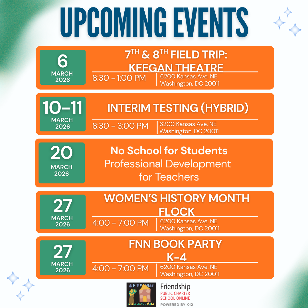 flyer with upcoming march events